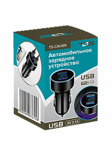 Зарядка в прикуриватель для автомобиля 2*USB TDS TS-CAU69